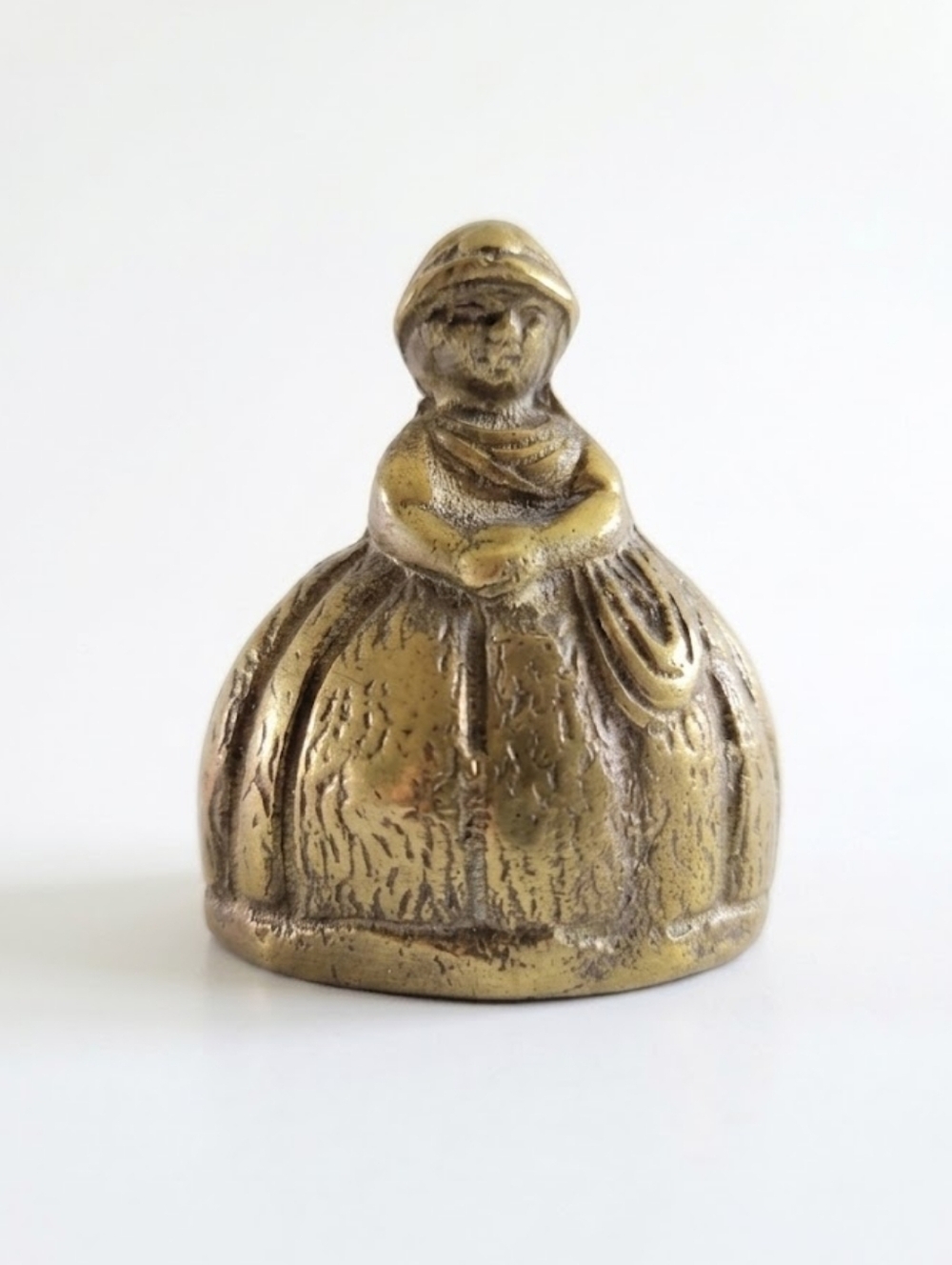 Vintage Antique Solid Brass Colonial Style Lady Dutch Girl Hand Bell